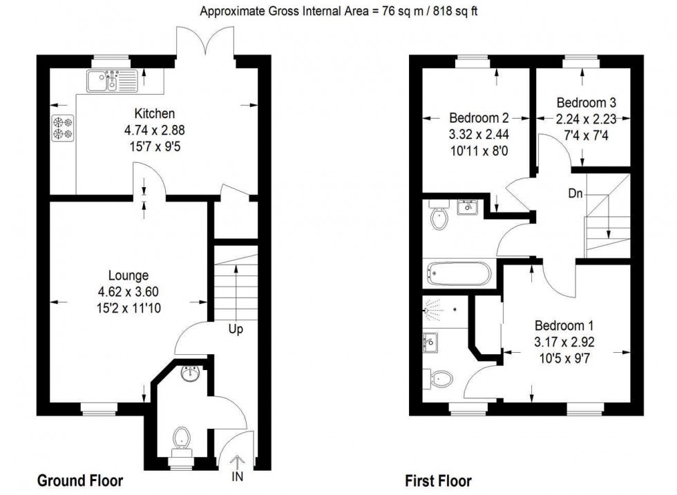 Floorplan for 12 Meikle Kemp Lane, Galashiels