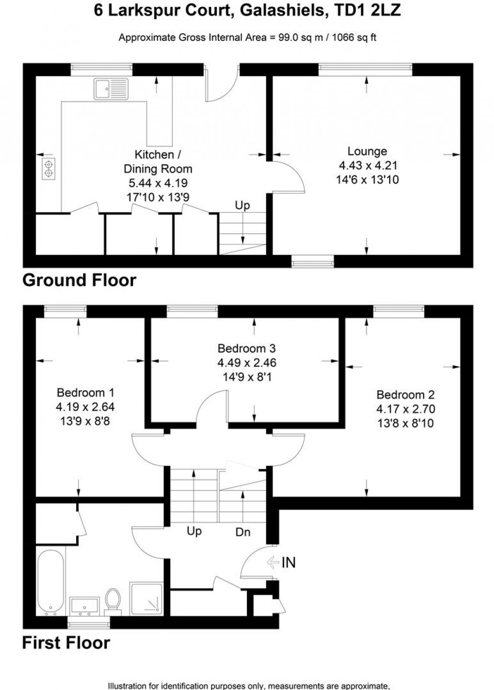 Floorplan for 6 Larkspur Court, Galashiels