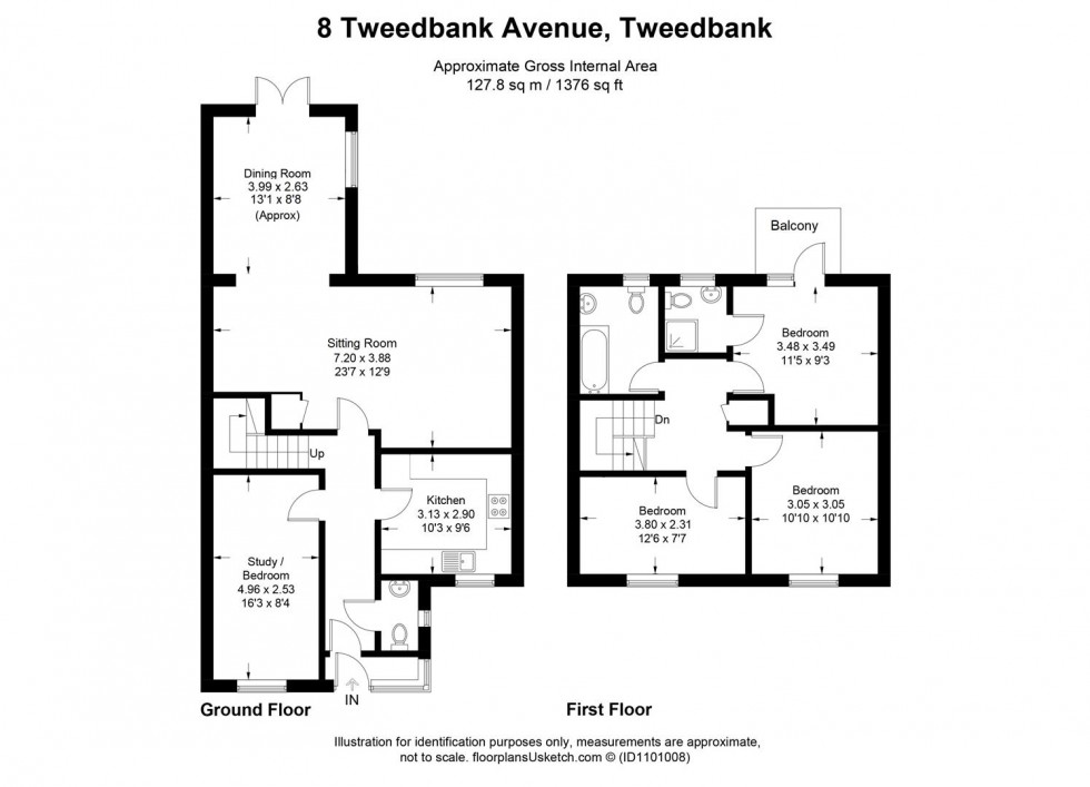 Floorplan for 8 Tweedbank Avenue, Tweedbank, Galashiels