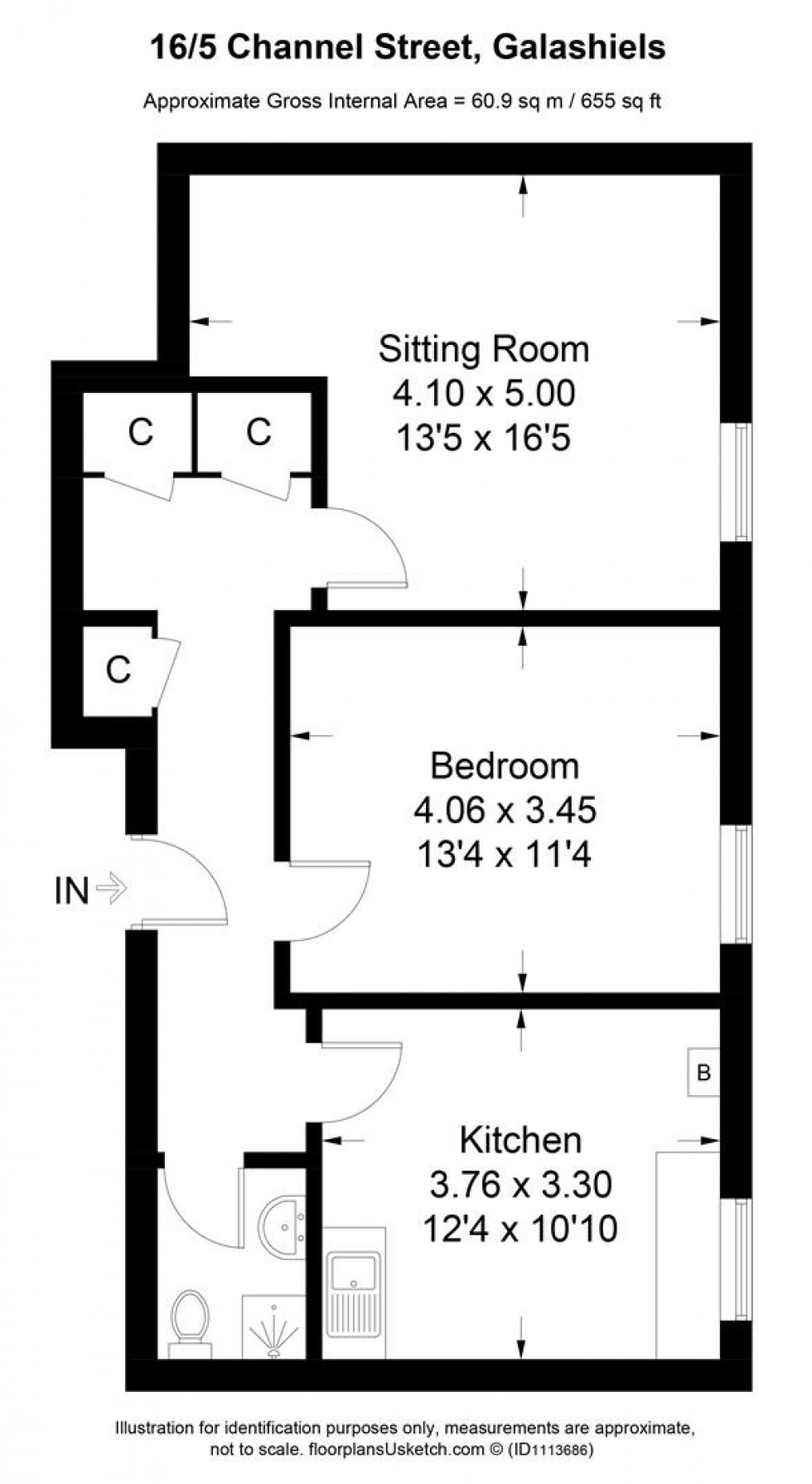 Floorplan for 16/5 Channel Street, Galashiels