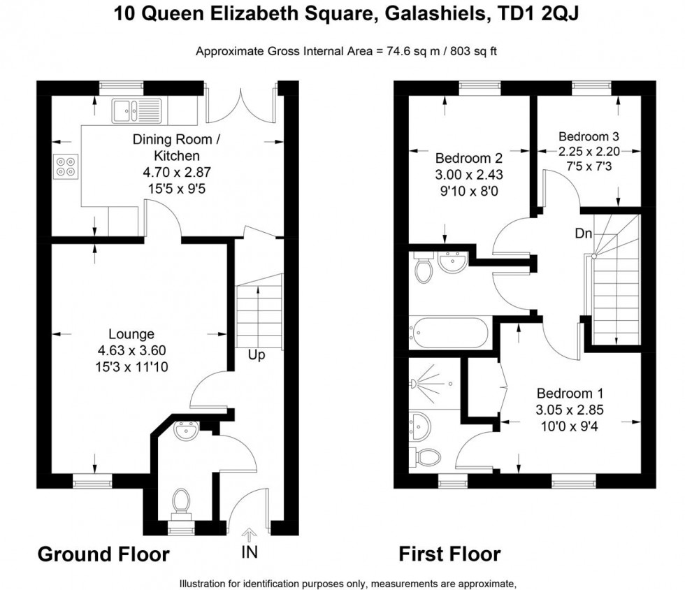 Floorplan for 10 Queen Elizabeth Square, Galashiels