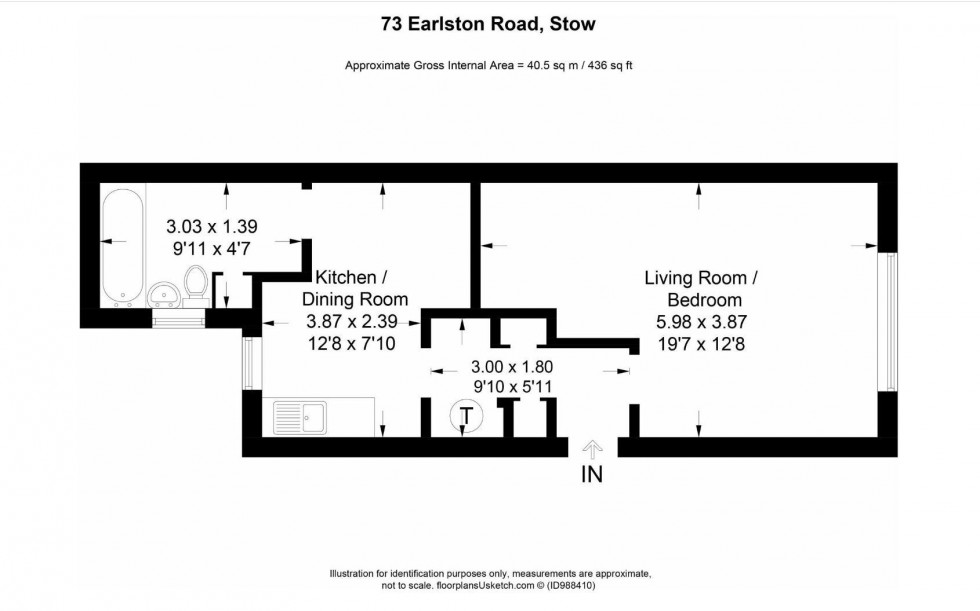 Floorplan for 73 Earlston Road, Stow, Galashiels