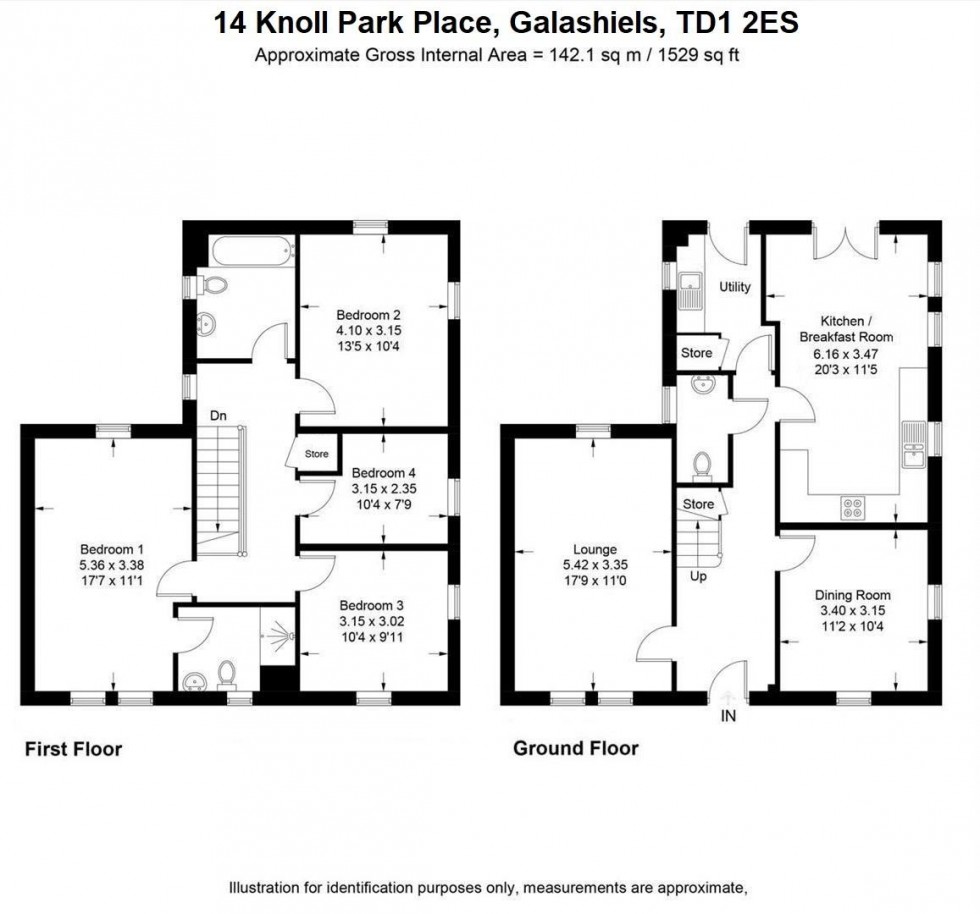 Floorplan for 14 Knoll Park Place, Galashiels