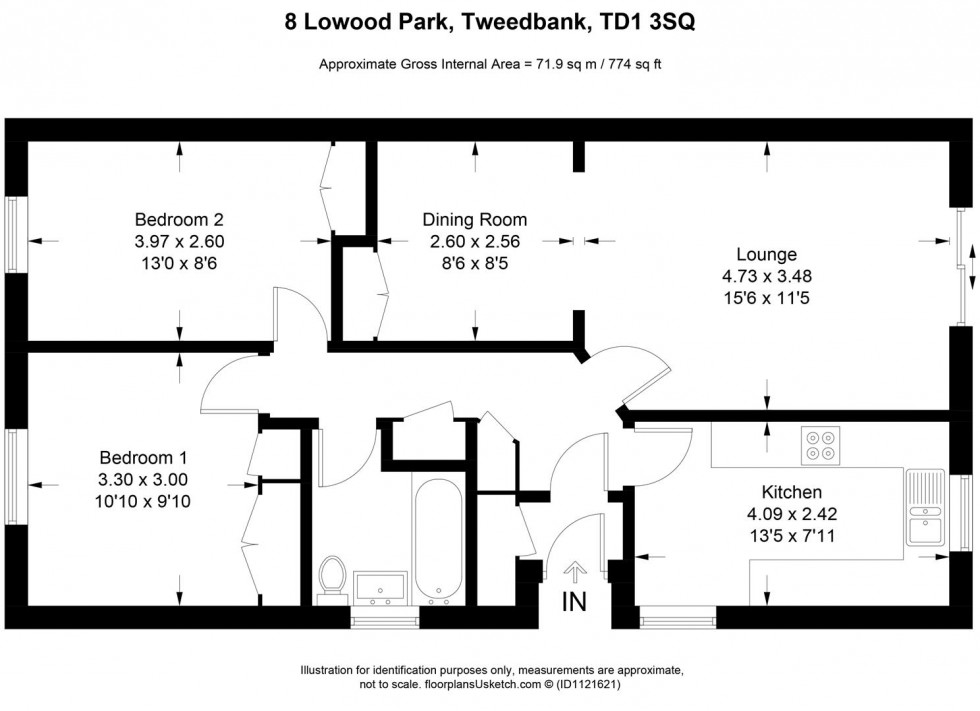 Floorplan for 8 Lowood Park, Tweedbank, Galashiels