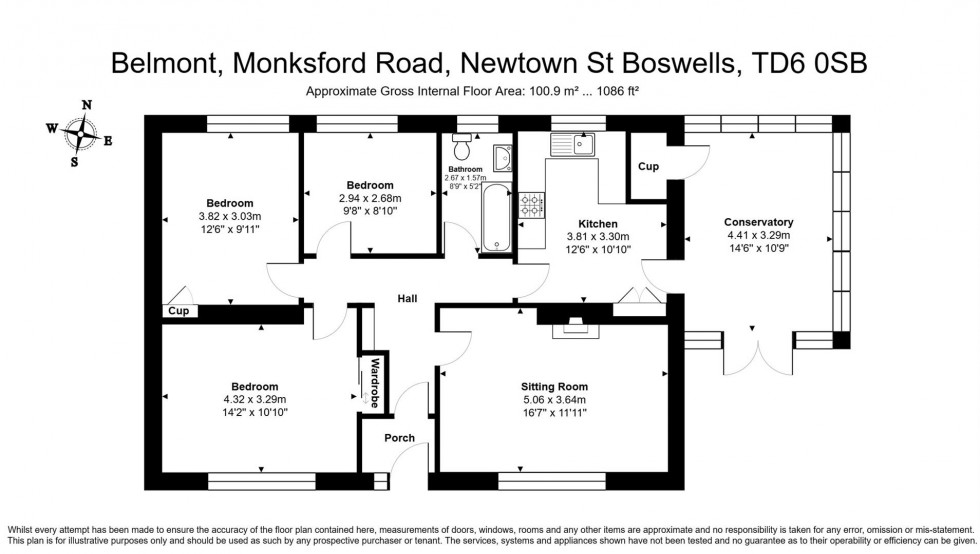 Floorplan for Belmont, Monksford Road, Newtown St. Boswells, Melrose