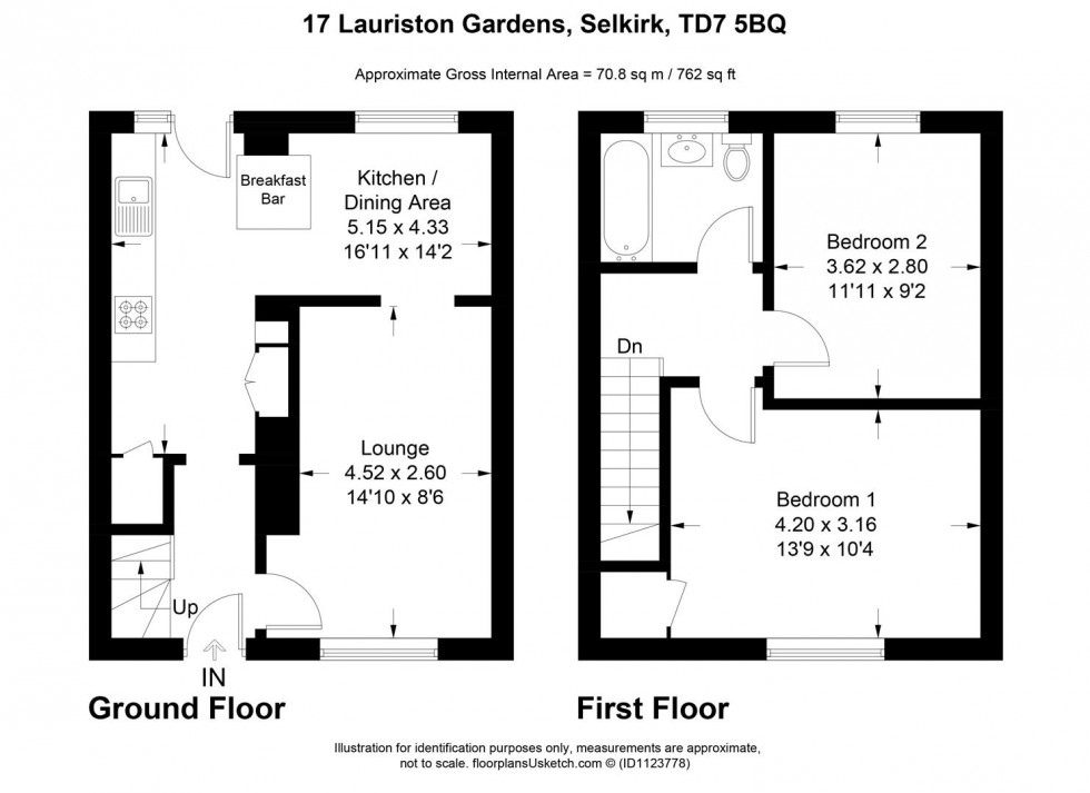 Floorplan for 17 Lauriston Gardens, Selkirk