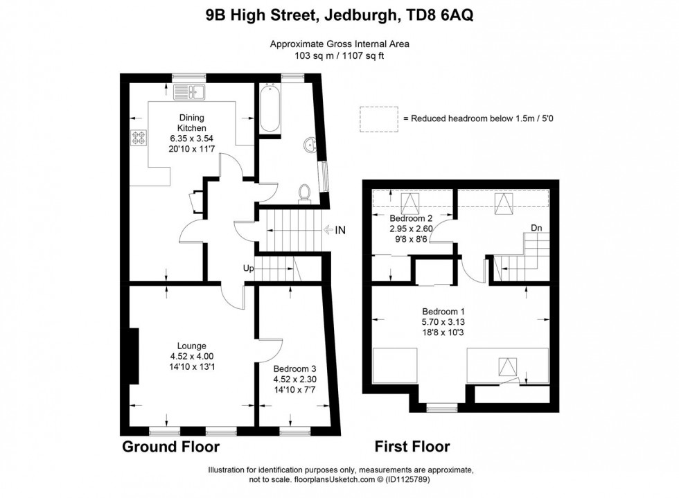 Floorplan for 9B High Street, Jedburgh