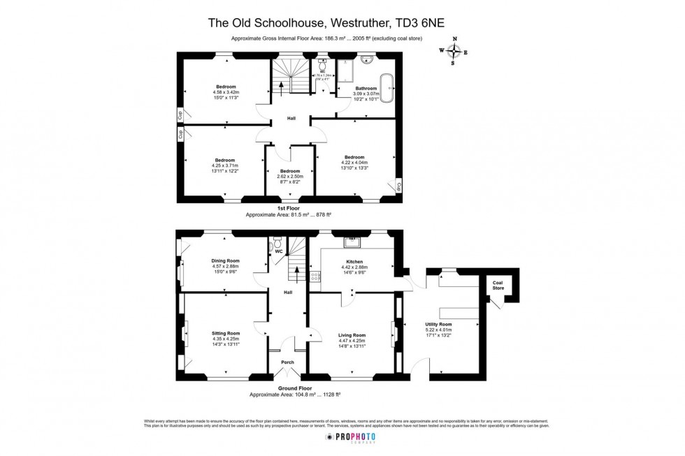 Floorplan for The Old Schoolhouse, Westruther, Gordon