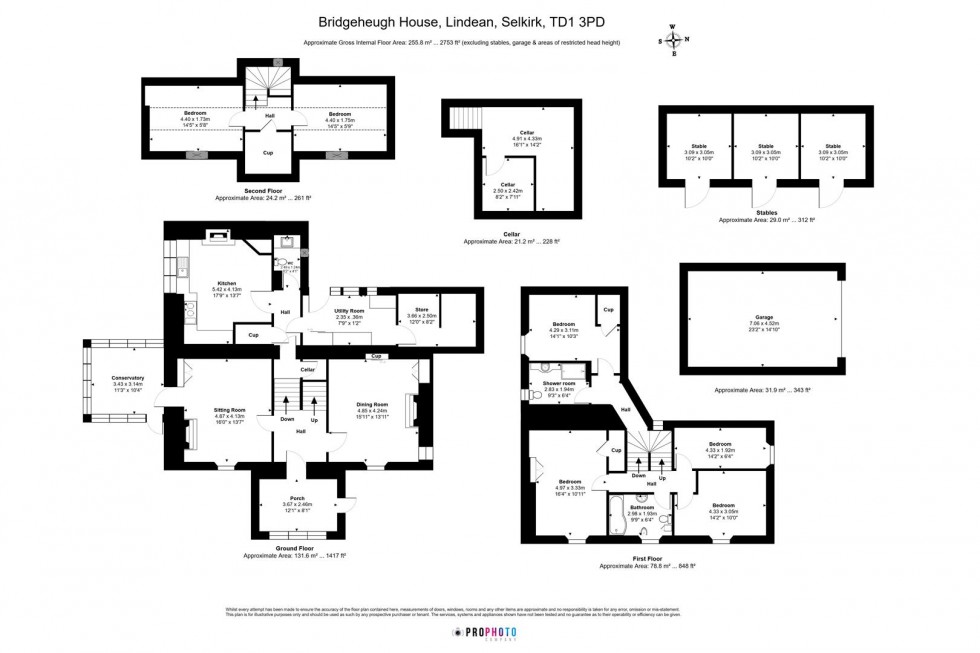 Floorplan for Bridgeheugh House, Lindean, Galashiels, TD1 3PDGalashiels