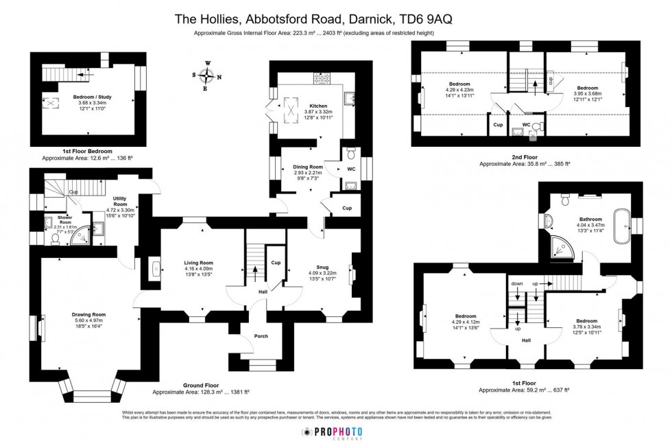 Floorplan for The Hollies, Abbotsford Road, Darnick, Melrose