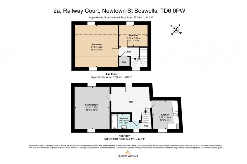 Floorplan for 2A Railway Court, Newtown St. Boswells, Melrose