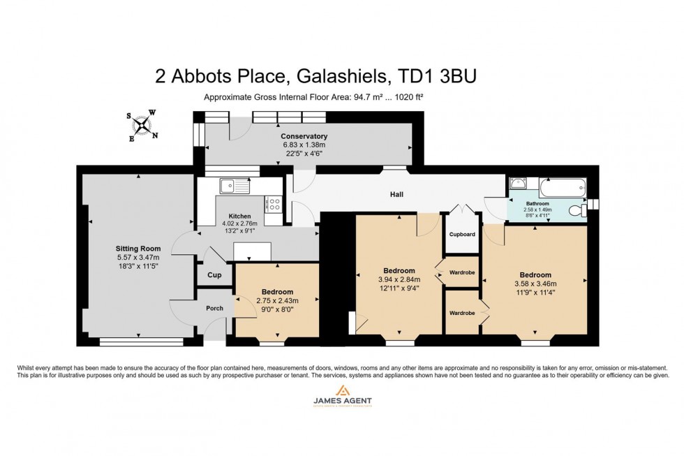 Floorplan for 2 Abbots Place, Galashiels