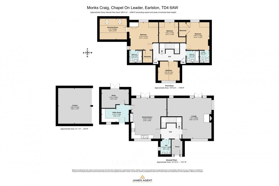 Floorplan for Monks Craig, Chapel-on-Leader, Earlston